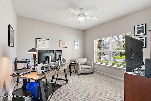 436 Marsh Cove Dr, Ponte Vedra Beach, FL 32082 - carpeted office with a ceiling fan and baseboards
