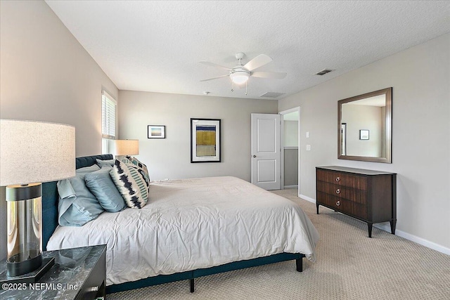 436 Marsh Cove Dr, Ponte Vedra Beach, FL 32082 - carpeted bedroom with ceiling fan and a textured ceiling