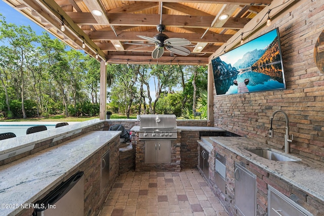143 Istoria Dr, Saint Augustine, FL 32095 - view of patio / terrace featuring a ceiling fan and a sink