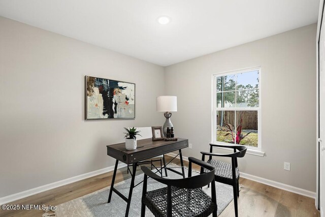 889 Aiken St, Saint Augustine, FL 32084 - office featuring light wood-style floors, baseboards, and recessed lighting