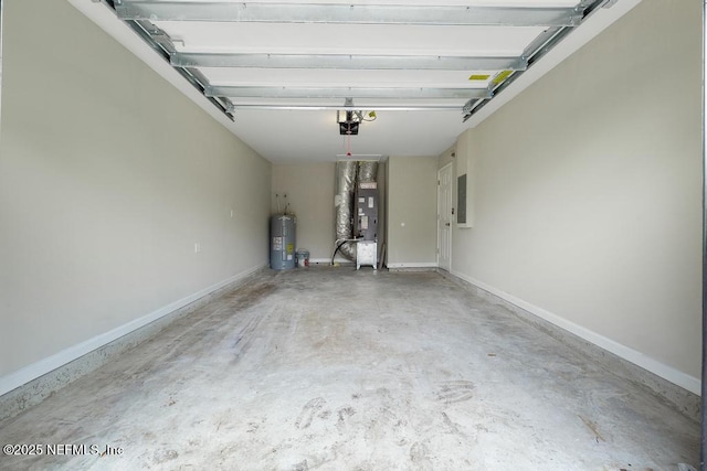 889 Aiken St, Saint Augustine, FL 32084 - garage featuring water heater, heating unit, and a garage door opener