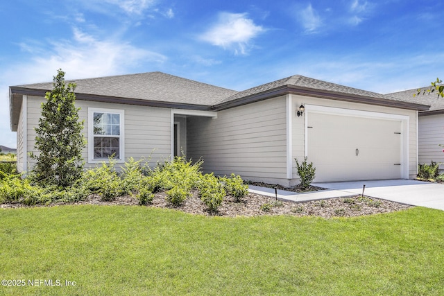 37132 Whippoorwill Ct, Hilliard, FL 32046 - single story home featuring concrete driveway, a front lawn, a garage, and a shingled roof