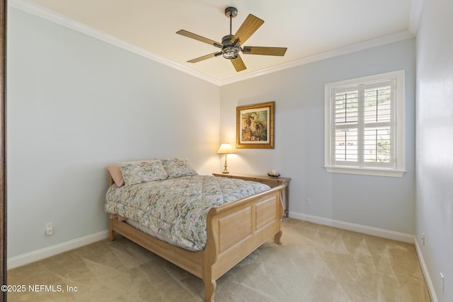 2435 Den St, Saint Augustine, FL 32092 - bedroom with light carpet, crown molding, and baseboards
