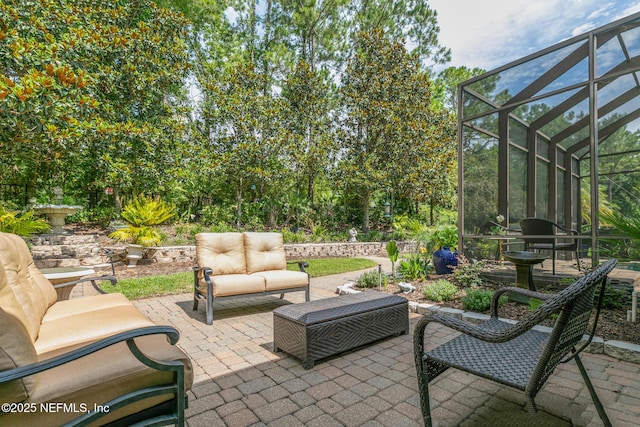2435 Den St, Saint Augustine, FL 32092 - view of patio / terrace featuring an outdoor hangout area and a lanai