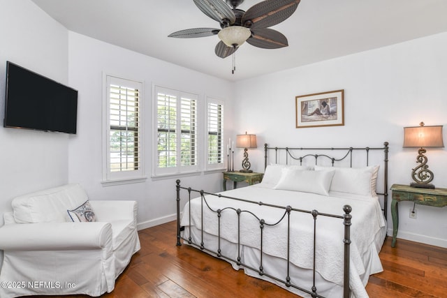 2315 Vista Cove Rd, Saint Augustine, FL 32084 - bedroom with hardwood / wood-style floors, baseboards, and ceiling fan
