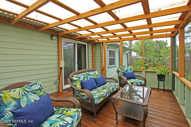 426 Harvest Bend Dr, Fleming Island, FL 32003 - sunroom / solarium featuring an outdoor living space
