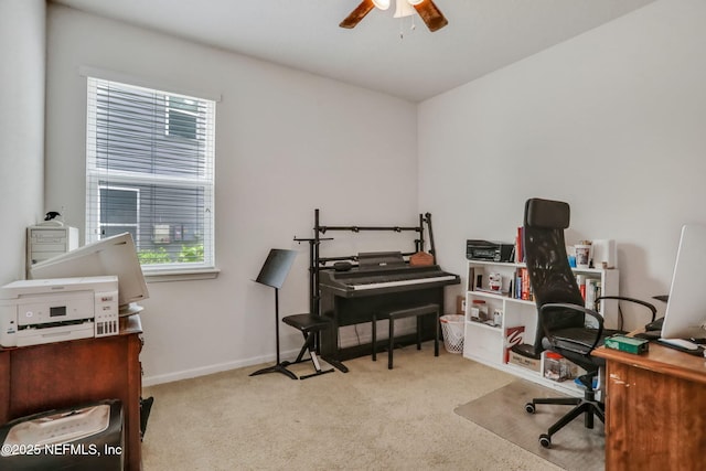 1090 Wetland Ridge Cir, Middleburg, FL 32068 - home office with healthy amount of natural light, carpet floors, and ceiling fan