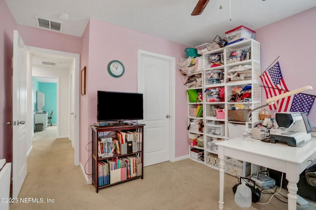 1090 Wetland Ridge Cir, Middleburg, FL 32068 - office space featuring carpet, ceiling fan, and baseboards