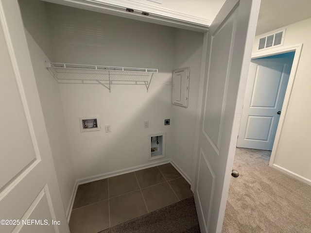 13525 Ute Pl, Jacksonville, FL 32218 - laundry area with hookup for a washing machine, electric dryer hookup, baseboards, electric panel, and carpet