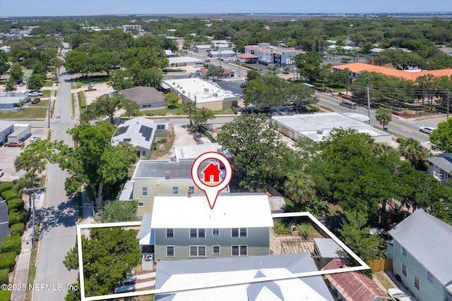 27 Grant St, Saint Augustine, FL 32084 - aerial view of property's location featuring property boundaries highlighted