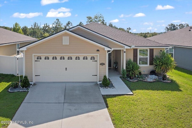 1923 Applegate Ln, Middleburg, FL 32068 - ranch-style house with concrete driveway, an attached garage, and roof with shingles