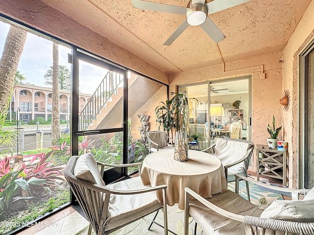 5375 Ortega Farms Blvd Unit 1011, Jacksonville, FL 32210 - sunroom / solarium featuring ceiling fan and outdoor dining area