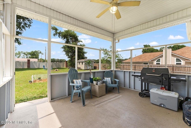 3910 Selig Ct, Middleburg, FL 32068 - sunroom with ceiling fan