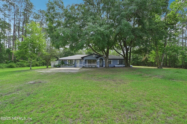 9620 Baylor Ave, Hastings, FL 32145 - back of property with dirt driveway and a lawn