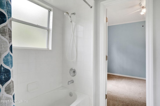 880 Buckeye Ln W, Saint Johns, FL 32259 - bathroom featuring shower / washtub combination and a ceiling fan