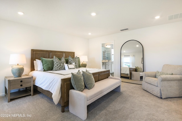 3369 Golden Eye Dr, Orange Park, FL 32065 - bedroom with light colored carpet, recessed lighting, and ensuite bathroom