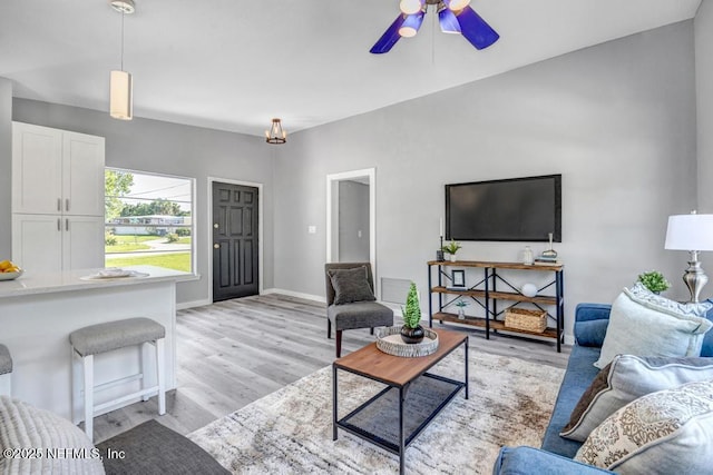 6903 Mayapple Rd, Jacksonville, FL 32211 - living area featuring ceiling fan and light wood-type flooring