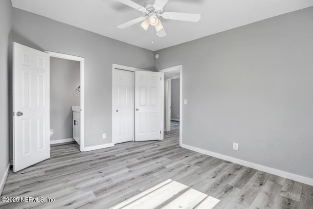 6903 Mayapple Rd, Jacksonville, FL 32211 - unfurnished bedroom with wood finished floors, a closet, and ceiling fan