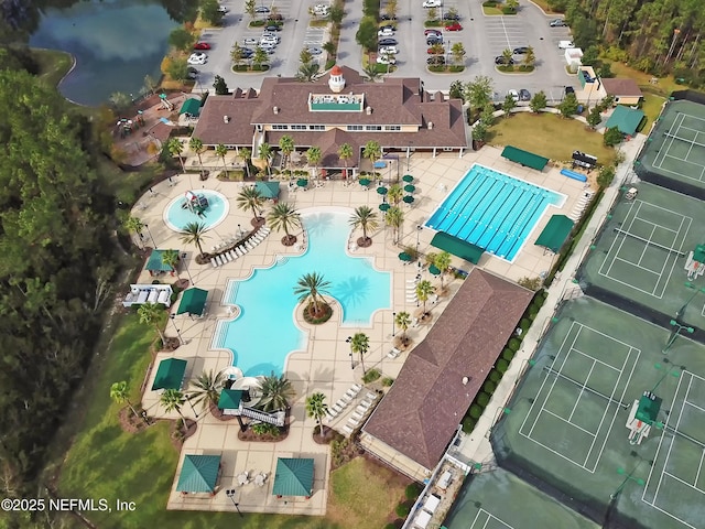 828 Lotus Ln N, Saint Johns, FL 32259 - drone / aerial view of a pool area