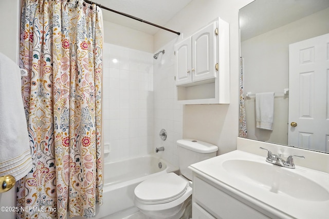 828 Lotus Ln N, Saint Johns, FL 32259 - bathroom with shower / bathtub combination with curtain, vanity, and toilet