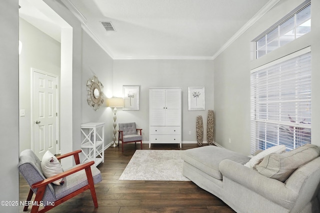 828 Lotus Ln N, Saint Johns, FL 32259 - living area featuring wood-type flooring, crown molding, and baseboards