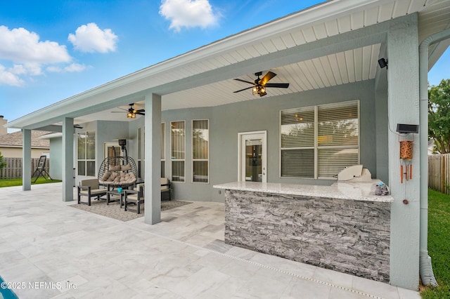 828 Lotus Ln N, Saint Johns, FL 32259 - view of patio featuring a ceiling fan and area for grilling