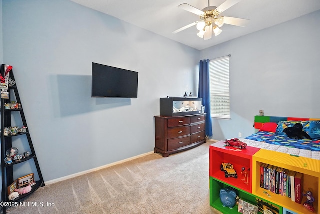 828 Lotus Ln N, Saint Johns, FL 32259 - bedroom featuring light carpet, baseboards, and a ceiling fan