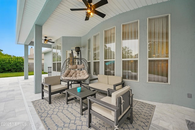 828 Lotus Ln N, Saint Johns, FL 32259 - view of patio featuring ceiling fan and outdoor lounge area