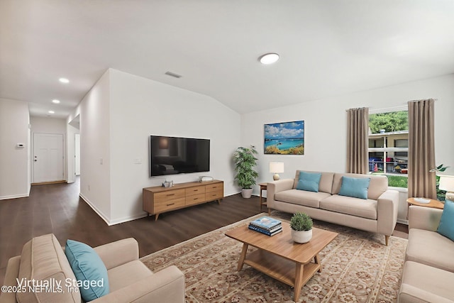 127 Azalea Cir, Palatka, FL 32177 - living area featuring wood finished floors, recessed lighting, lofted ceiling, and baseboards