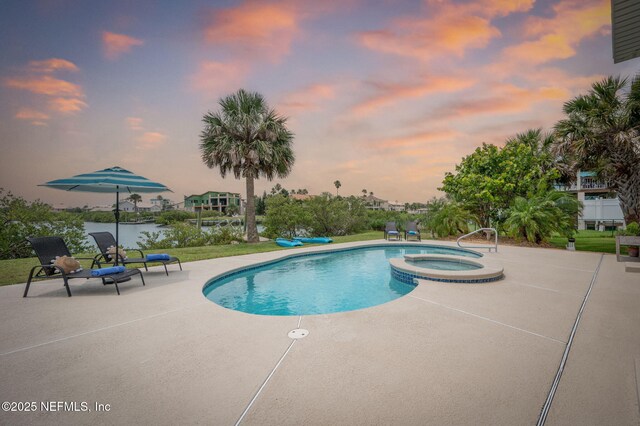 231 Barrataria Dr, Saint Augustine, FL 32080 - view of pool with a patio area and a pool with connected hot tub