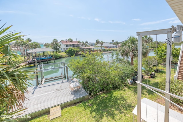 231 Barrataria Dr, Saint Augustine, FL 32080 - dock with boat lift and a water view