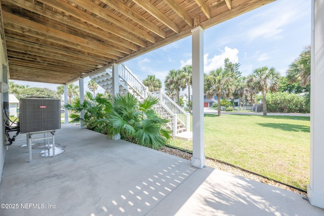 231 Barrataria Dr, Saint Augustine, FL 32080 - view of patio / terrace featuring stairway and cooling unit