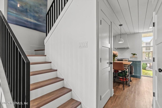 901 Ocean Blvd Unit 91, Atlantic Beach, FL 32233 - stairway with healthy amount of natural light and wood finished floors