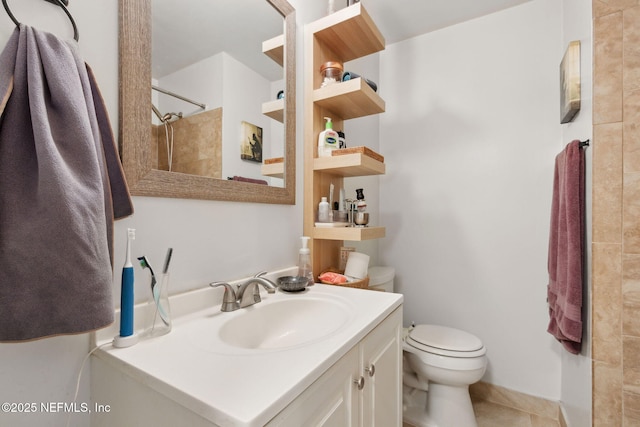 7456 Burlingame Dr S, Jacksonville, FL 32211 - full bathroom with vanity, toilet, and tiled shower