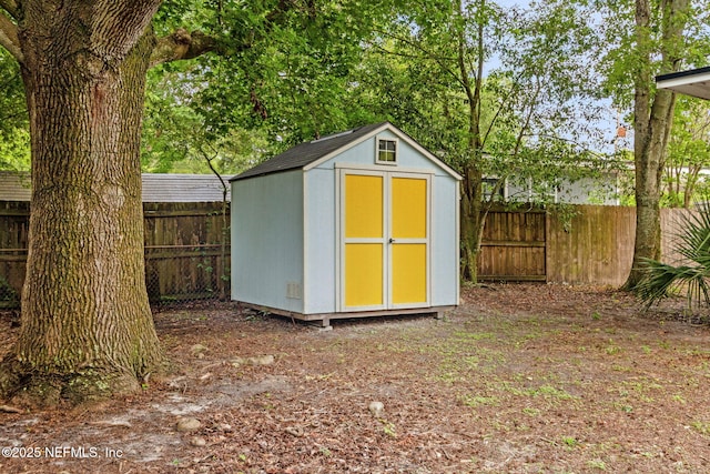 7456 Burlingame Dr S, Jacksonville, FL 32211 - view of shed featuring a fenced backyard