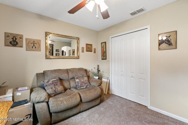 3912 Pipit Pt, Middleburg, FL 32068 - carpeted living area with a ceiling fan and baseboards