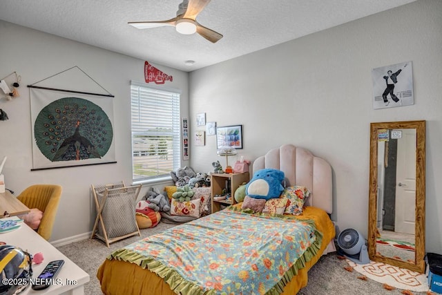 4604 Clapboard Crossing Way, Jacksonville, FL 32226 - bedroom featuring carpet flooring, a textured ceiling, and a ceiling fan