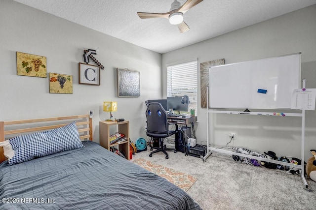 4604 Clapboard Crossing Way, Jacksonville, FL 32226 - bedroom with carpet floors, ceiling fan, and a textured ceiling