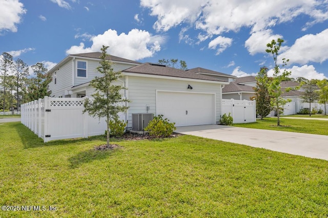 4604 Clapboard Crossing Way, Jacksonville, FL 32226 - view of home's exterior with central AC, concrete driveway, and a garage