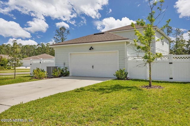 4604 Clapboard Crossing Way, Jacksonville, FL 32226 - view of side of property featuring driveway, central air condition unit, and an attached garage