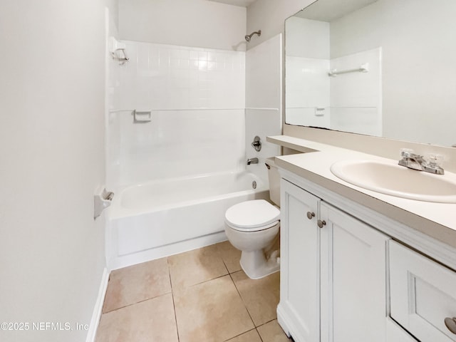 2439 Burns Dr, Middleburg, FL 32068 - full bath with tub / shower combination, vanity, tile patterned floors, and toilet