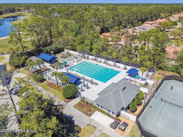13022 Huntley Manor Dr, Jacksonville, FL 32224 - bird's eye view of a pool area and a large body of water