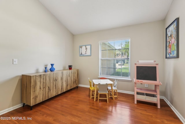 1346 N Kyle Way, Jacksonville, FL 32259 - dining space with wood finished floors, baseboards, and vaulted ceiling