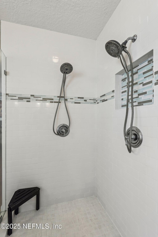 1346 N Kyle Way, Jacksonville, FL 32259 - full bath featuring tiled shower and a textured ceiling