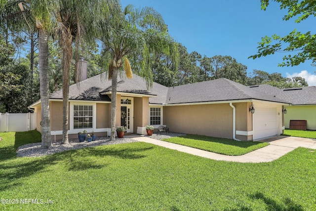 1346 N Kyle Way, Jacksonville, FL 32259 - view of front of property featuring stucco siding, an attached garage, concrete driveway, and a shingled roof