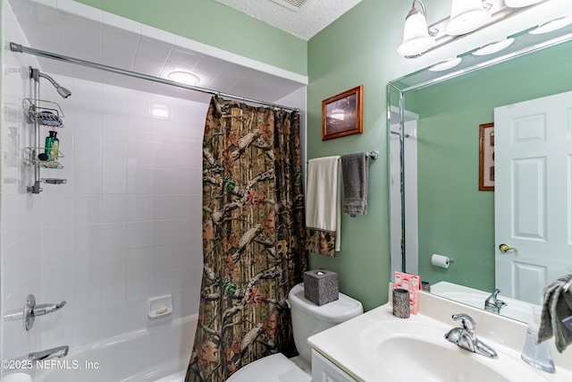 6449 Jack Wright Island Rd, Saint Augustine, FL 32092 - full bathroom featuring toilet, vanity, and shower / bathtub combination with curtain