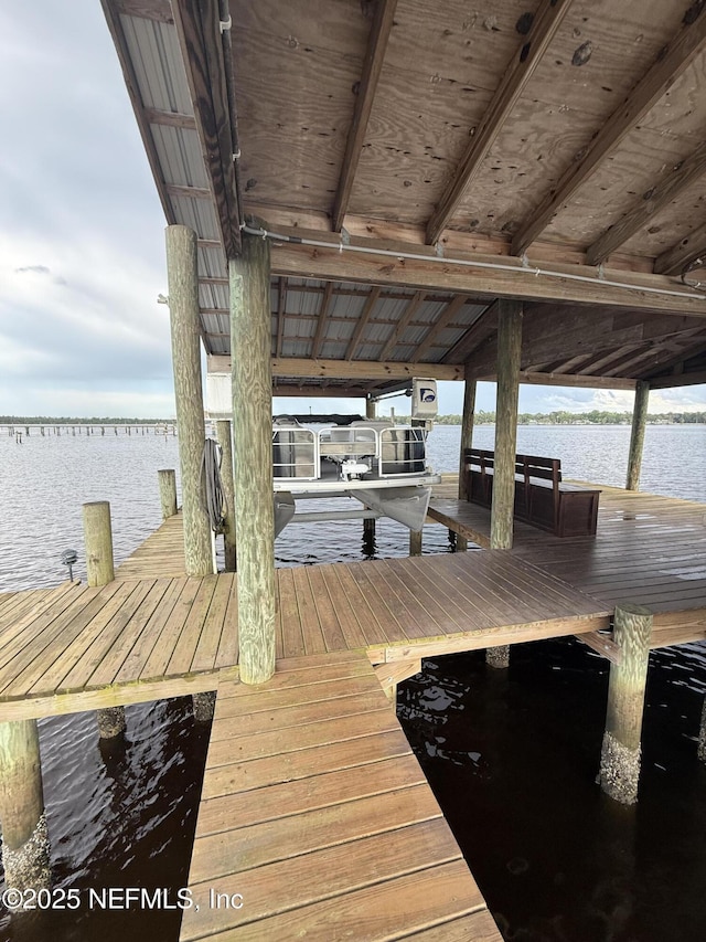 6449 Jack Wright Island Rd, Saint Augustine, FL 32092 - dock area featuring a water view and boat lift