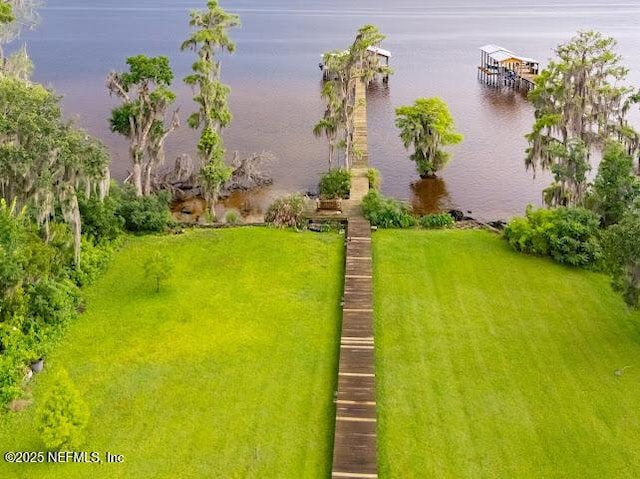 6449 Jack Wright Island Rd, Saint Augustine, FL 32092 - view of green lawn with a water view