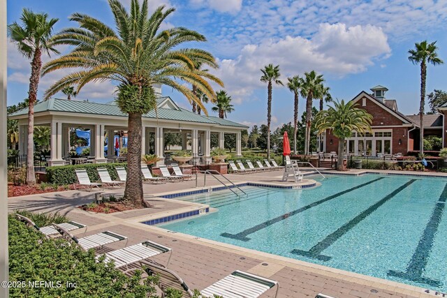 3353 Horseshoe Trail Dr, Orange Park, FL 32065 - community pool with a gazebo and a patio area