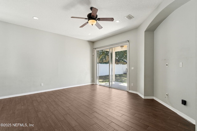 3353 Horseshoe Trail Dr, Orange Park, FL 32065 - spare room with a ceiling fan, dark wood finished floors, recessed lighting, and baseboards